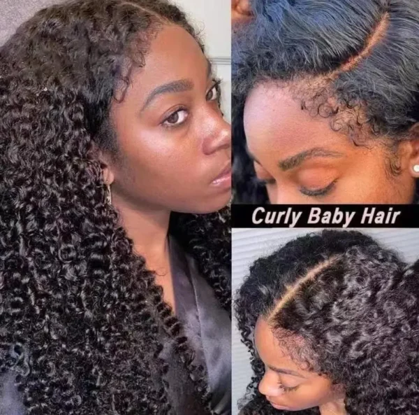 13x6 Hd 250 Density Afro Kinky Curly Wig 100% Human Hair 13x4 4c Edges Frontal Deep Wave Curly Lace Front Wigs For Women on sale - Image 11
