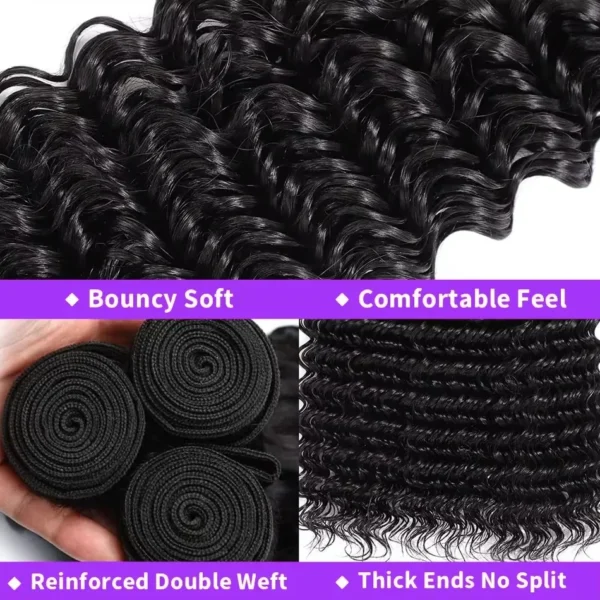 Raw 100% Human Hair Bundles Brazilian Water Wave Bundles Human Hair 1/3/4 Pcs Burmeses Curly Remy Double Weft Virgin Extensions - Image 9