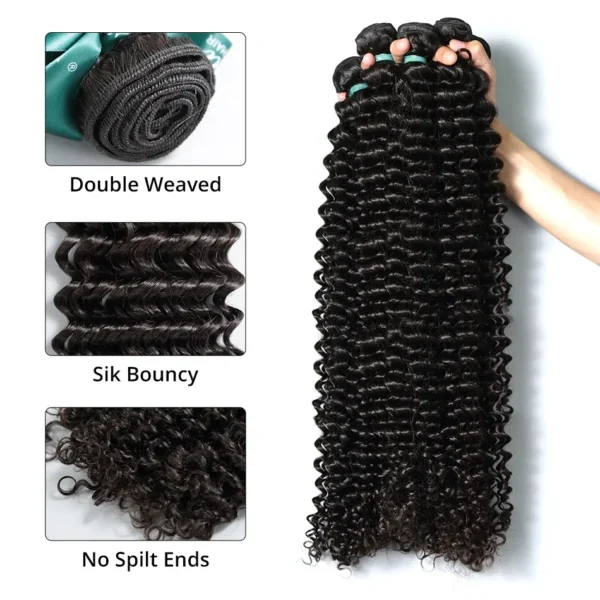 Raw 100% Human Hair Bundles Brazilian Water Wave Bundles Human Hair 1/3/4 Pcs Burmeses Curly Remy Double Weft Virgin Extensions - Image 13