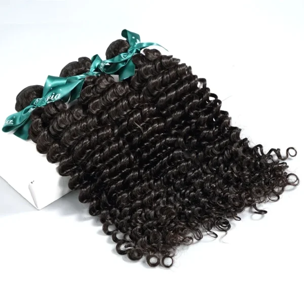 Raw 100% Human Hair Bundles Brazilian Water Wave Bundles Human Hair 1/3/4 Pcs Burmeses Curly Remy Double Weft Virgin Extensions - Image 7