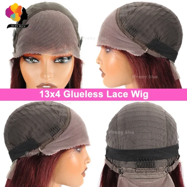 Red Body Wave Glueless 13x4 Lace Front Wig WearGo 13x6 Lace Frontal Wigs Colored 99j Burgundy Human Hair Wigs for Black Women - Image 6