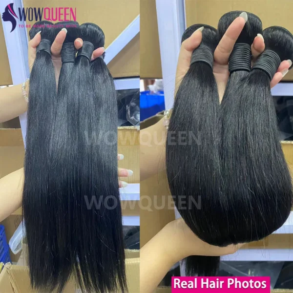 Straight Human Hair Bundles with Closure 2x6 4x4 Raw Brazilian Hair Extensions Weave 3 4 Bundles with 13x4 Transparent Frontal - Image 2