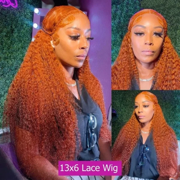 Curly Ginger Human Hair Wigs 13x6 Hd Lace Front Wig Deep Wave 30 Inch High Density Colored 13x4 Lace Frontal Brazilian Choice - Image 14