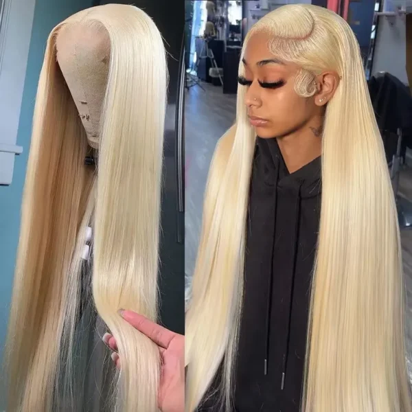 Tuneful 13x6 HD Transparent 613 Blonde Lace Frontal Human Hair Wigs Malaysian Bone Straight 13x4 HD Lace Front Human Hair Wigs - Image 13