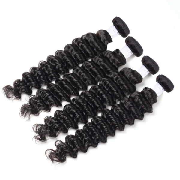 36 40 Inch 100% Human Hair Bundles Curly Bundles Deep Wave Bundles Human Hair Natural Black Color Extensions Remy Brazilian - Image 4
