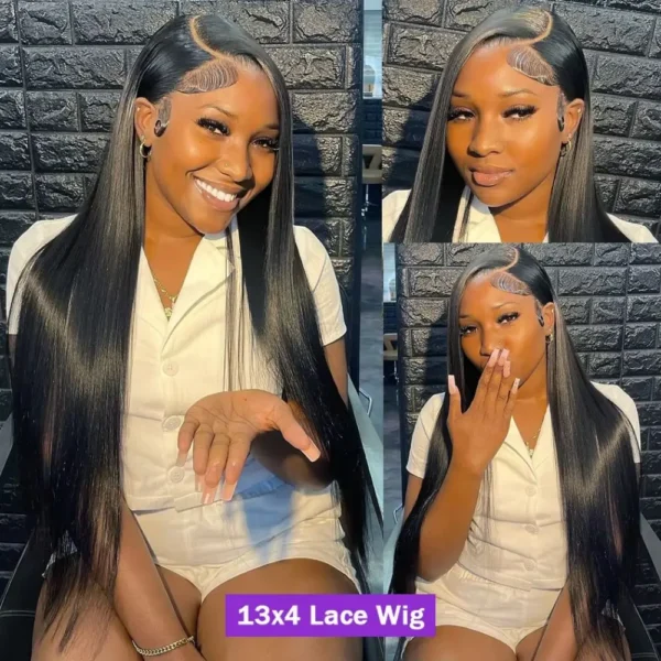200 High Desity 50 Inch 13x6 13x4 HD Lace Front Human Hair Wigs Pre Plucked For Women Bone Straight Human Hair Lace Frontal Wigs - Image 3