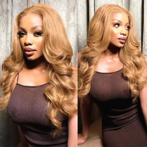 27# Honey Blond Body Wave 13x4 Lace Frontal Human Hair Wigs Brazilian Colored Loose Water Wave 13x6 HD Lace Front Wig For Women - Image 9