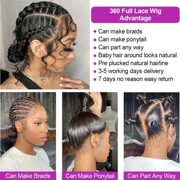 40 50 Inch Bone Straight HD Lace Wig 13x6 Human Hair Brazilian 360 Full Lace Front Wigs For Women 13x4 Human Hair Wig Preplucked - Image 4