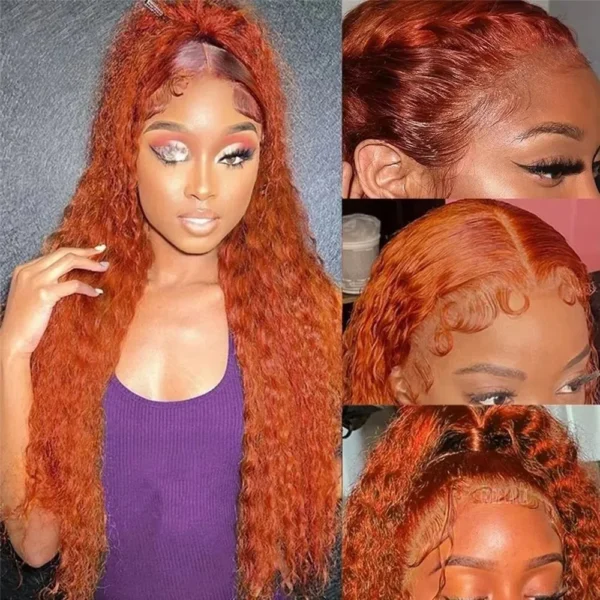 Curly Ginger Human Hair Wigs 13x6 Hd Lace Front Wig Deep Wave 30 Inch High Density Colored 13x4 Lace Frontal Brazilian Choice - Image 13