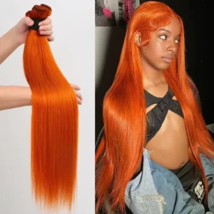 Rosabeauty #350 Ginger Orange Straight Human Hair Bundles Brazilian 100% Human Hair Bundles Extension 2 4 Bundles For Women