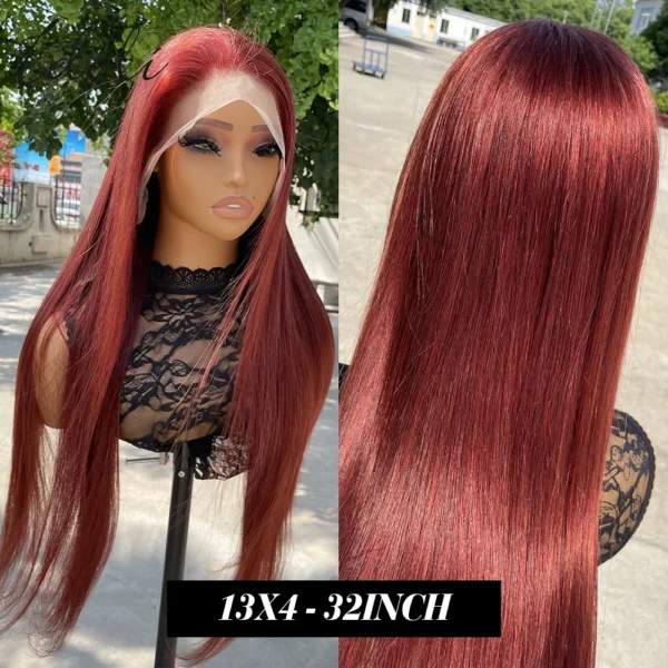 Reddish Brown Lace Front Wigs Human Hair For Black Women 13x4 13X6 Straight Lace Front Wigs Cooper Red Glueless Wigs - Image 6