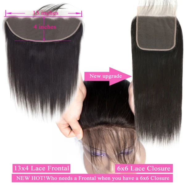 30 40inch Straight Human Hair Bundles with 5x5/6x6 Closure Brazilian Raw Bundles 100%Human Hair 13x4 Frontal Closure And Bundles - Image 14