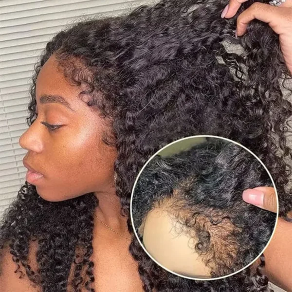 13x6 Hd 250 Density Afro Kinky Curly Wig 100% Human Hair 13x4 4c Edges Frontal Deep Wave Curly Lace Front Wigs For Women on sale - Image 9