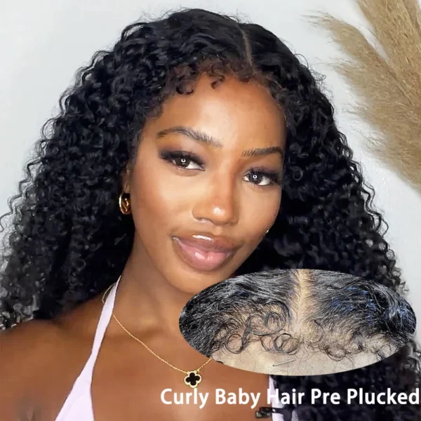 13x6 Hd 250 Density Afro Kinky Curly Wig 100% Human Hair 13x4 4c Edges Frontal Deep Wave Curly Lace Front Wigs For Women on sale - Image 8
