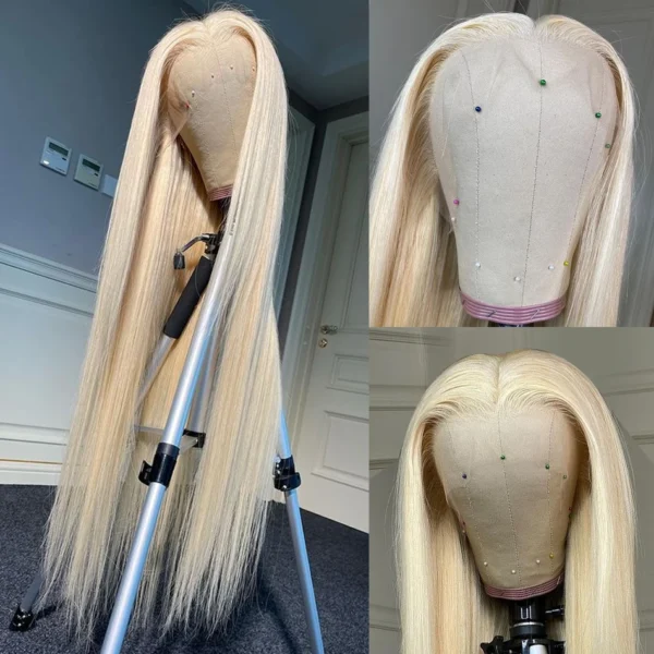 Tuneful 13x6 HD Transparent 613 Blonde Lace Frontal Human Hair Wigs Malaysian Bone Straight 13x4 HD Lace Front Human Hair Wigs - Image 14