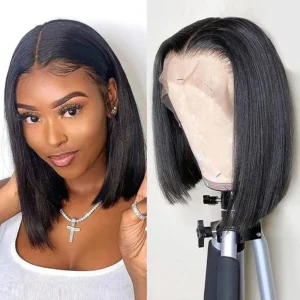 Short Bob Wig Lace Front Human Hair Wigs Bone Straight Lace Front Wigs For Women Brazilian 13x4 Lace Frontal Wig 4x4 Closure Wig