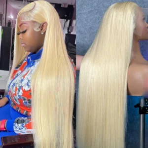 30 40 Inch Straight 613 Honey Blonde 13x6 HD Lace Frontal Wigs 13x4 Transparent Lace Front Human Hair Wig Brazilian Preplucked