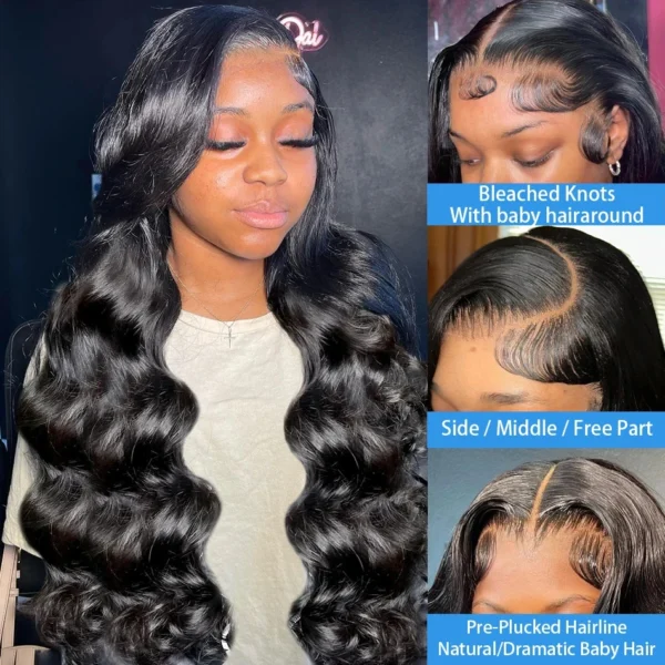 Lafino 200% Density Body Wave Lace Front Wig 13x6 Loose Body Wave 13x4 Lace Front Wigs Black Wig Human Hair 40 Inch Brazilian - Image 4