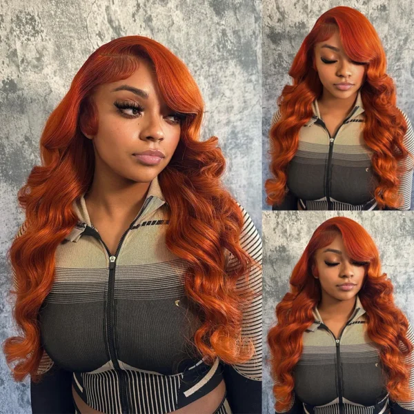 Wiggogo Body Wave Orange Ginger Lace Front Wig 100% Human Hair 30 36 Inch 13X6 Hd Lace Frontal Wigs 13X4 Brazilian Colored Wigs - Image 7
