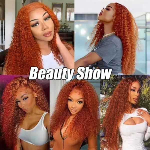 Curly Ginger Human Hair Wigs 13x6 Hd Lace Front Wig Deep Wave 30 Inch High Density Colored 13x4 Lace Frontal Brazilian Choice - Image 5