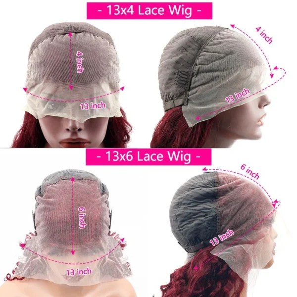 99J Colored Lace Front Human Hair Wigs Straight Burgundy 13x4 HD Transparent Full Lace Frontal Wig Red Glueless Wigs For Women - Image 6
