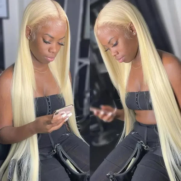 613 Hd Lace Frontal Wig 13x6 Bone Straight Blonde Lace Front Wig Human Hair 30 Inch Pre Plucked 13x4 Honey Blond Lace Front Wigs - Image 9