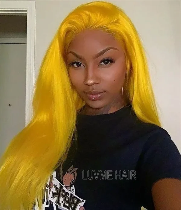 250 Density Yellow Wigs Colored 13x6 HD Transparent Lace Frontal Wig Brazilian Lace Front Remy Human Hair Wigs For Black Women - Image 16