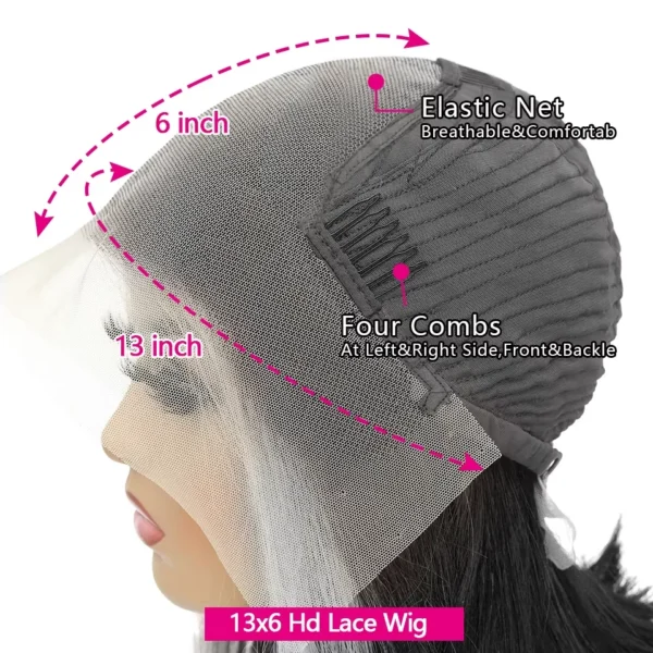 13x6 Natural Color Body Wave HD Lace Transparent Front Wig 30 36 Inch 180 Density Human Hair Lace Frontal Wigs For Women - Image 7