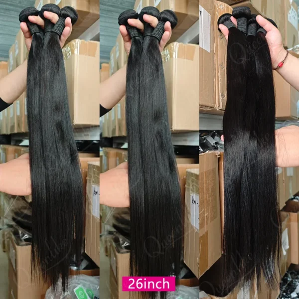 30 40inch Straight Human Hair Bundles with 5x5/6x6 Closure Brazilian Raw Bundles 100%Human Hair 13x4 Frontal Closure And Bundles - Image 2