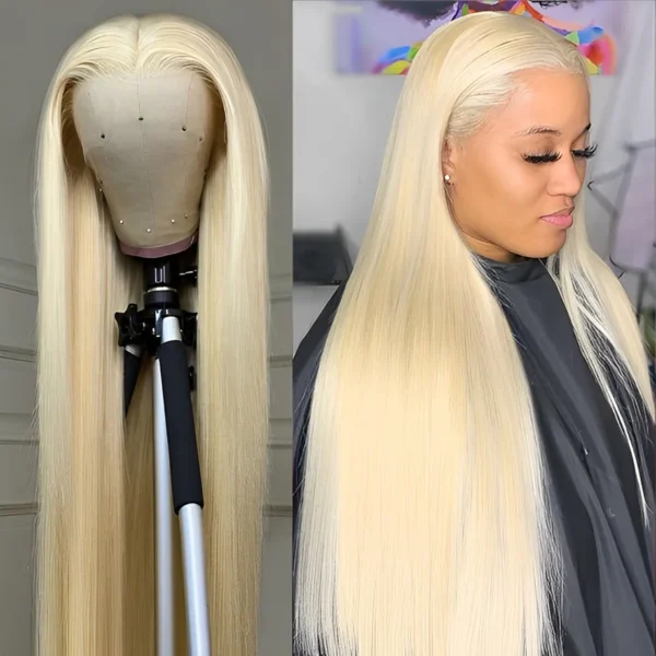 13x4 13x6 HD Transparent Full Frontal Lace 613 Blonde Colored Straight Human Hair Wigs Lace Front Wigs For Women 34 36 Inch - Image 7