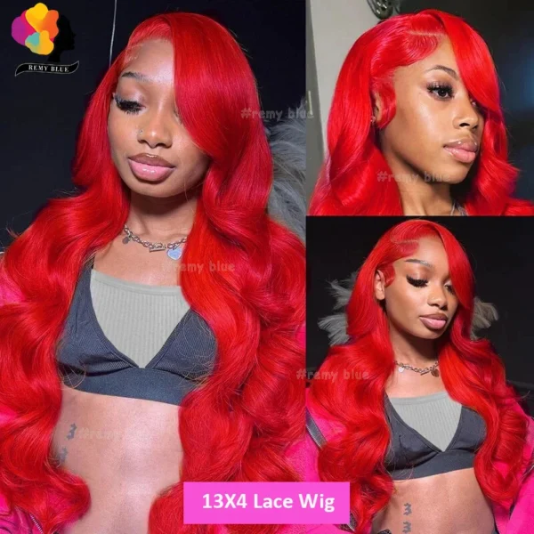 Red Body Wave Glueless 13x4 Lace Front Wig WearGo 13x6 Lace Frontal Wigs Colored 99j Burgundy Human Hair Wigs for Black Women - Image 5