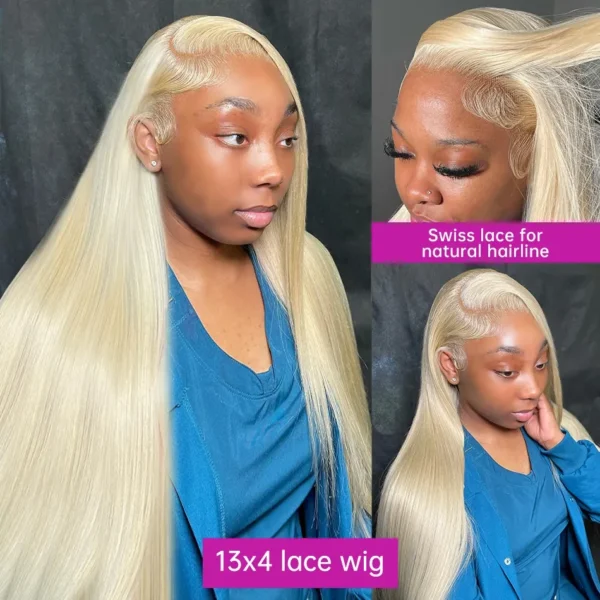 613 Hd Lace Frontal Wig 13x6 Bone Straight Blonde Lace Front Wig Human Hair 30 Inch Pre Plucked 13x4 Honey Blond Lace Front Wigs - Image 8