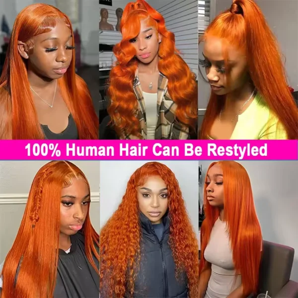 Rosabeauty #350 Ginger Orange Straight Human Hair Bundles Brazilian 100% Human Hair Bundles Extension 2 4 Bundles For Women - Image 5