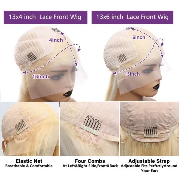 250 Density 30 40 Inch 613 honey blonde Body Wave 13x6 HD Transparent Lace Frontal Wigs Human Hair Brazilian 13x4 Lace Front Wig - Image 6