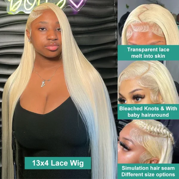 30 40 Inch Straight 613 Honey Blonde 13x6 HD Lace Frontal Wigs 13x4 Transparent Lace Front Human Hair Wig Brazilian Preplucked - Image 7