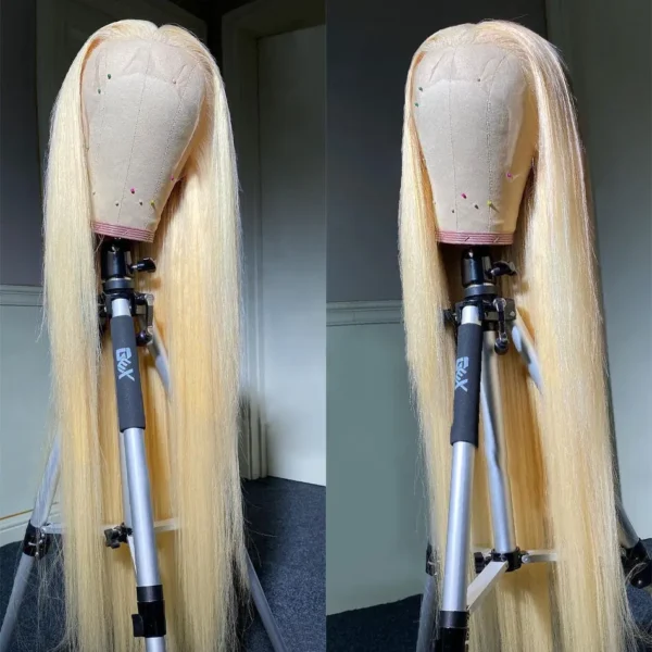 Tuneful 13x6 HD Transparent 613 Blonde Lace Frontal Human Hair Wigs Malaysian Bone Straight 13x4 HD Lace Front Human Hair Wigs - Image 2