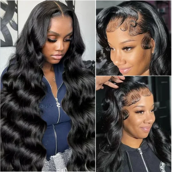 13x6 Natural Color Body Wave HD Lace Transparent Front Wig 30 36 Inch 180 Density Human Hair Lace Frontal Wigs For Women - Image 4