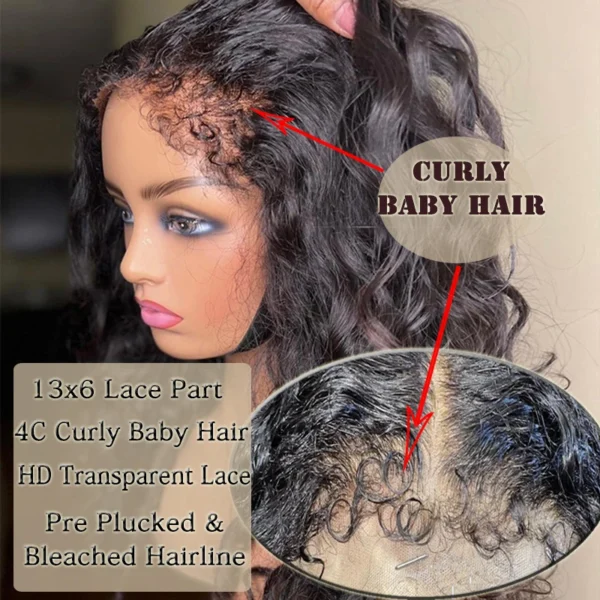 13x6 Hd 250 Density Afro Kinky Curly Wig 100% Human Hair 13x4 4c Edges Frontal Deep Wave Curly Lace Front Wigs For Women on sale - Image 19