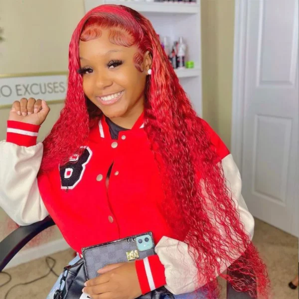 26 Inch Deep Wave 13X4 HD Lace Frontal Wig Human Hair Red Lace Front Human Hair Wigs 13X6 Lace Front Wigs Pre Plucked For Women - Image 7