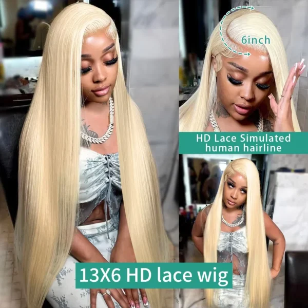 30 40 Inch Straight 613 Honey Blonde 13x6 HD Lace Frontal Wigs 13x4 Transparent Lace Front Human Hair Wig Brazilian Preplucked - Image 9