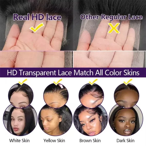13x6 Natural Color Body Wave HD Lace Transparent Front Wig 30 36 Inch 180 Density Human Hair Lace Frontal Wigs For Women - Image 5