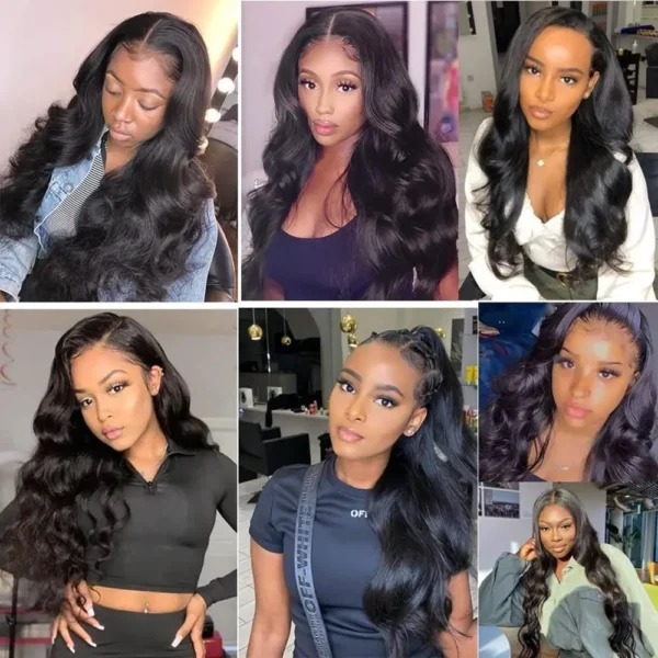 Body Wave 3 Bundles with Frontal Human Hair Natural Black Color 3 Bundles with 13x4 HD Lace Frontal Brazilian Virgin Human Hair - Image 15