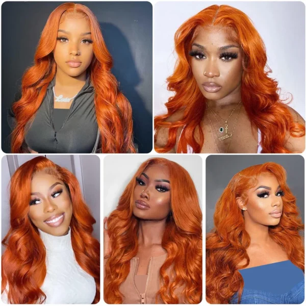 Wiggogo Body Wave Orange Ginger Lace Front Wig 100% Human Hair 30 36 Inch 13X6 Hd Lace Frontal Wigs 13X4 Brazilian Colored Wigs - Image 10