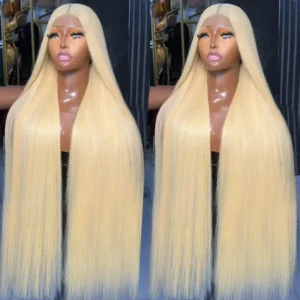 13x4 13x6 HD Transparent Full Frontal Lace 613 Blonde Colored Straight Human Hair Wigs Lace Front Wigs For Women 34 36 Inch