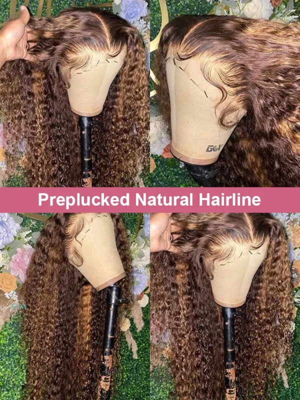 Highlight 13x6 Hd Lace Frontal Wig Human Hair Pre Plucked Deep Wave 30 40 Inch 13x4 Honey Blond Curly Lace Front Wigs Human Hair - Image 6
