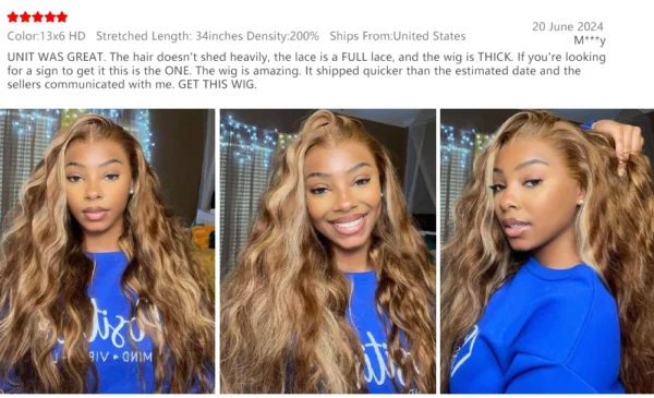 P4/27 Highlight Ombre Brown Body Wave 13x6 Human Hair Wig Honey Blonde Colored 13x4 HD Lace PrePlucked 40 50 Inch Wigs For Women - Image 7