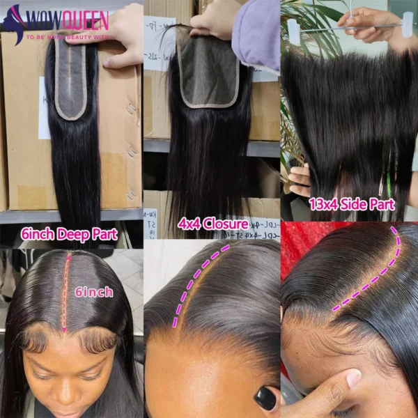 Straight Human Hair Bundles with Closure 2x6 4x4 Raw Brazilian Hair Extensions Weave 3 4 Bundles with 13x4 Transparent Frontal - Image 3