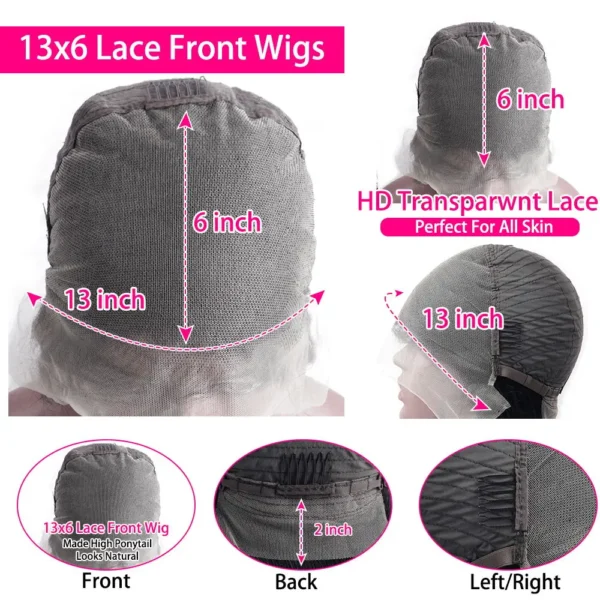 40 48 52 inches 200 Density Straight 13x6 HD Transparent Lace Natural Color Brazilian Human Hair Wig For Women Frontal Lace Wig - Image 6