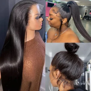 40 50 Inch Bone Straight HD Lace Wig 13x6 Human Hair Brazilian 360 Full Lace Front Wigs For Women 13x4 Human Hair Wig Preplucked