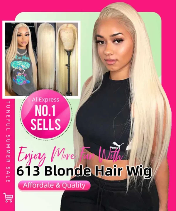 Tuneful 13x6 HD Transparent 613 Blonde Lace Frontal Human Hair Wigs Malaysian Bone Straight 13x4 HD Lace Front Human Hair Wigs - Image 7
